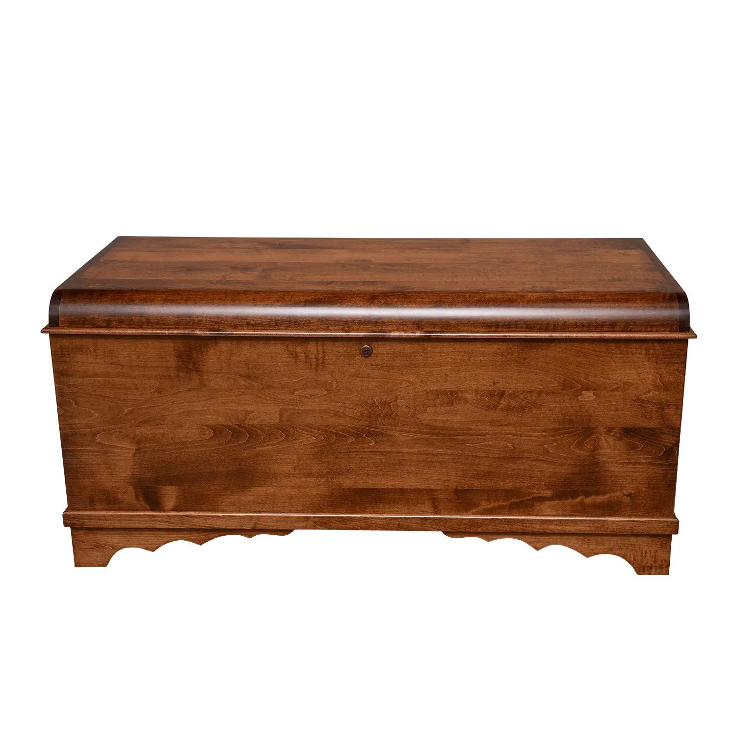 brown maple cedar lined hope chest