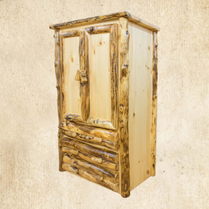 Aspen Pine Armoire with 2 doors, and 3 drawers