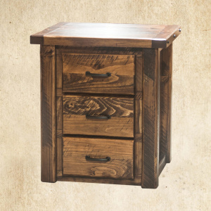 Hand Hewn 3 Drawer Nightstand