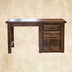 Hand Hewn 55 Desk with 3 drawers on right