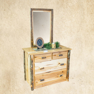 Hickory 4 Drawer Dresser with mirror