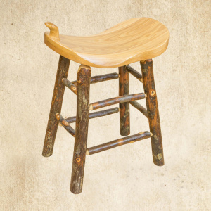 Hickory Bar Stool with Horn