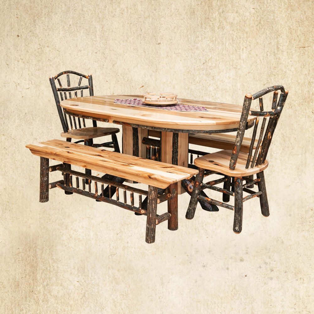 Hickory Double Pedestal Table 42 72 Oval Top