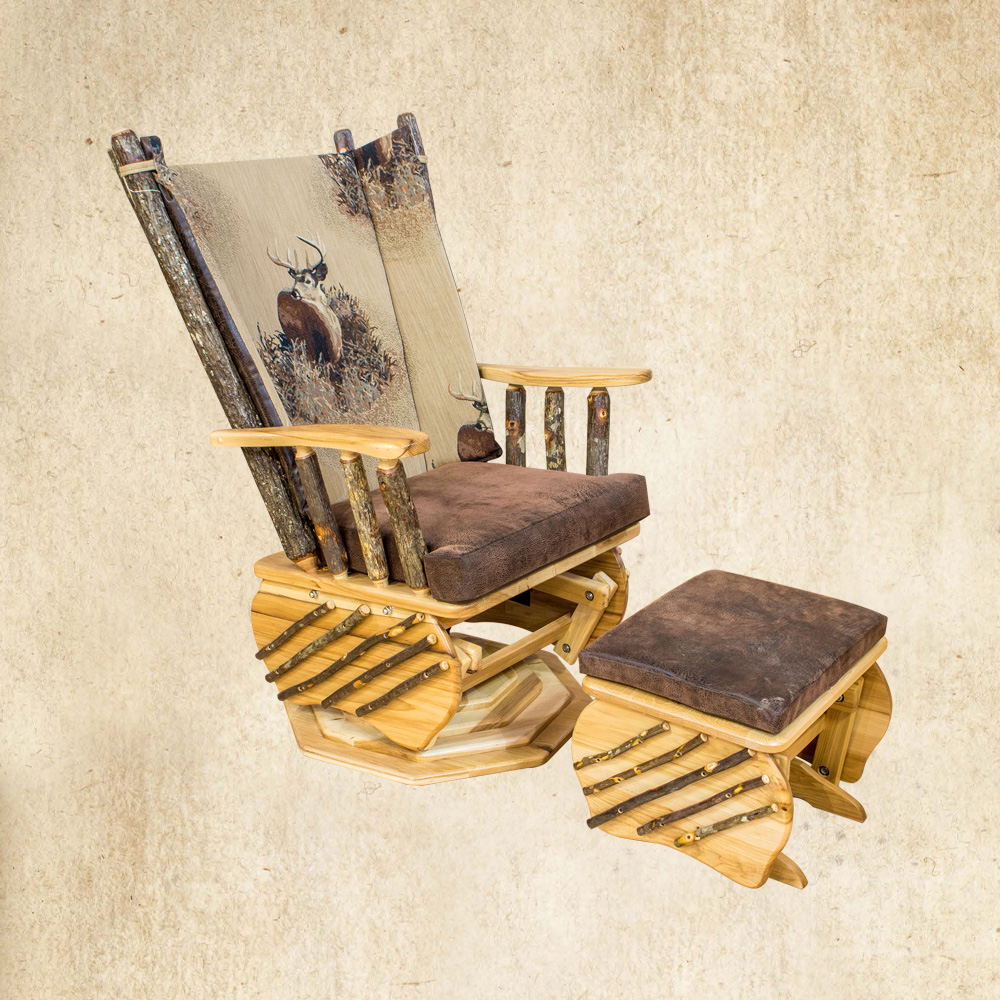 Hickory Swivel Glider with ottoman