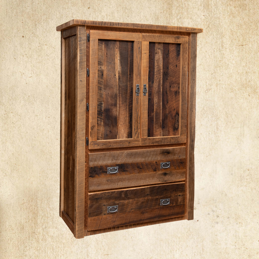 Reclaimed Wood Armoire with 2 doors and 2 drawers