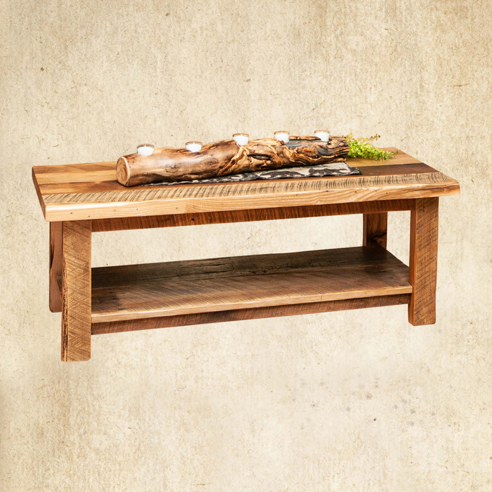 Reclaimed Wood Coffee Table with shelf