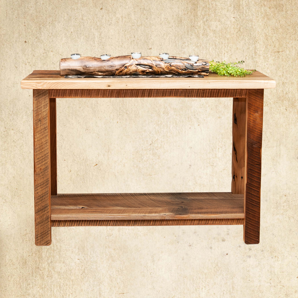 Reclaimed Sofa Table with Shelf