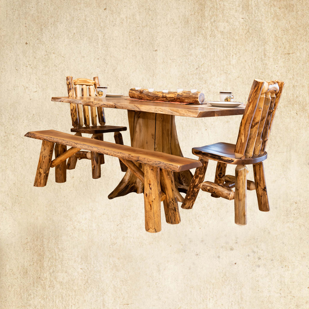 Walnut Slab Table with stump base