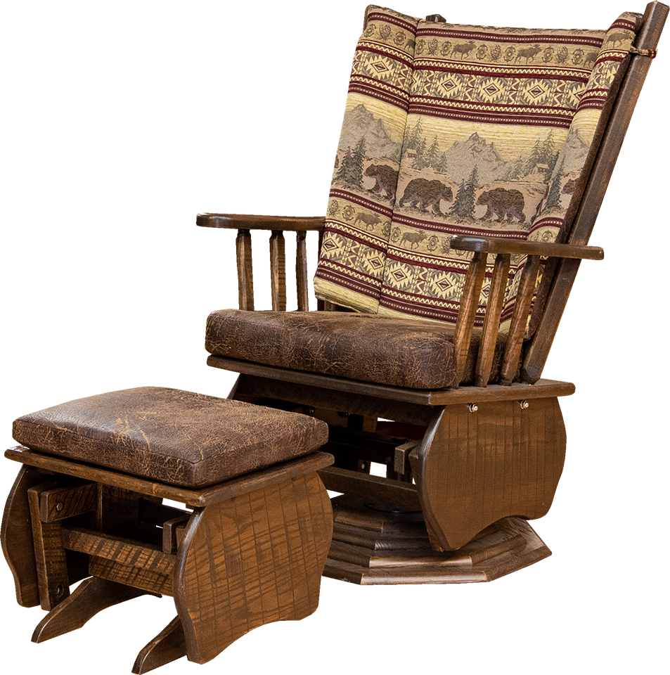 Rough Cut Rocker and Ottoman